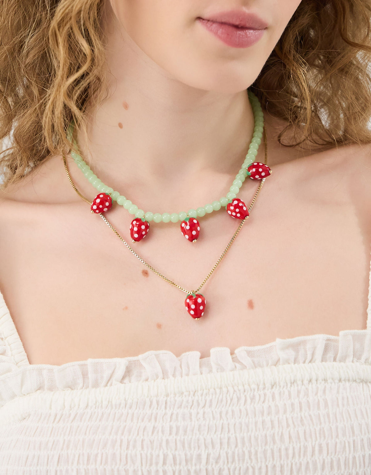 MPK GLASS BEAD STRAWBERRY NECKLACES