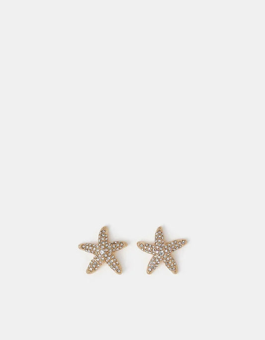 Diamanté Starfish Stud Earrings