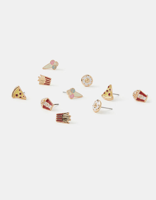 5 X JUNK FOOD PACK STUD EARRINGS