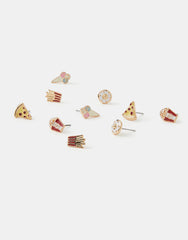 5 X JUNK FOOD PACK STUD EARRINGS