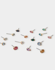 15-Pack Gemstone Marquise Stud Earrings