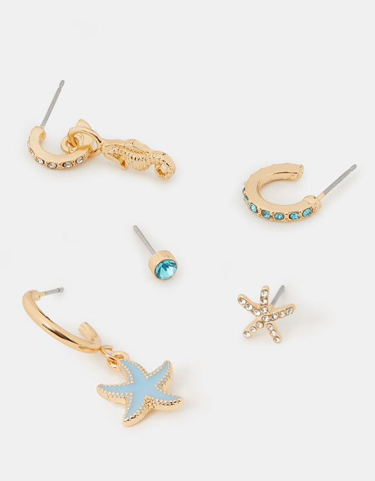 10 X ENAMEL STARFISH EAR