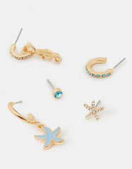 10 X ENAMEL STARFISH EAR