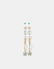 10 X ENAMEL STARFISH EAR