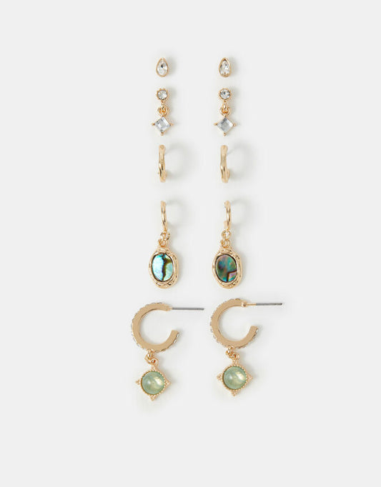 10 X GREEN STONE EAR STAC
