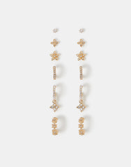 12 X DIAMANTE FLOWER EAR