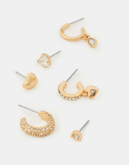 10 X PAVE HEART EAR STACK