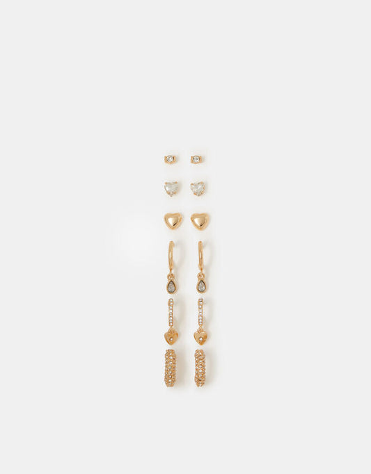 10 X PAVE HEART EAR STACK