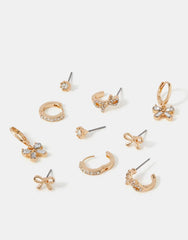 10 SPARKLE BOW EAR STACK