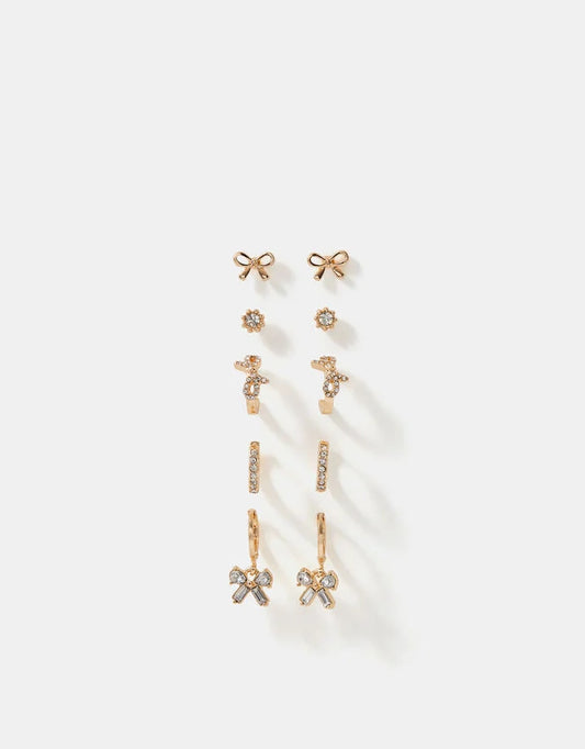 10 SPARKLE BOW EAR STACK