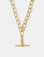 T-Bar Link Chain Necklace Gold