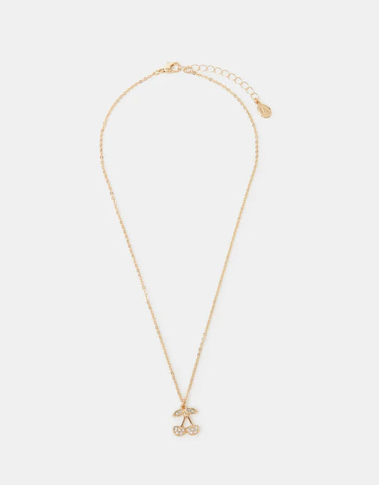 Diamante Cherry Pendant Necklace