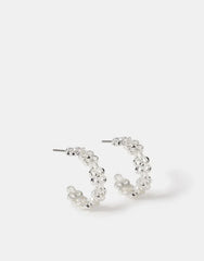 FLOWER CUT OUT HOOP - SILVER