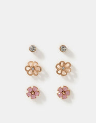 3 X FLOWER STUDS
