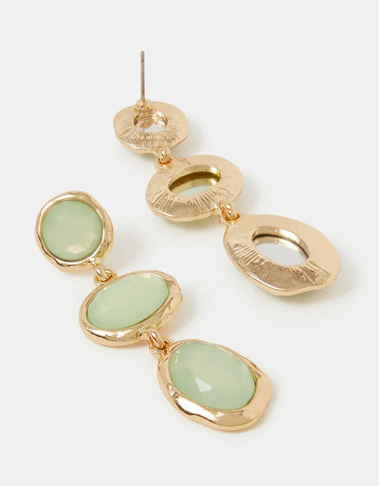 Triple Stone Drop Earrings