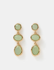 Triple Stone Drop Earrings