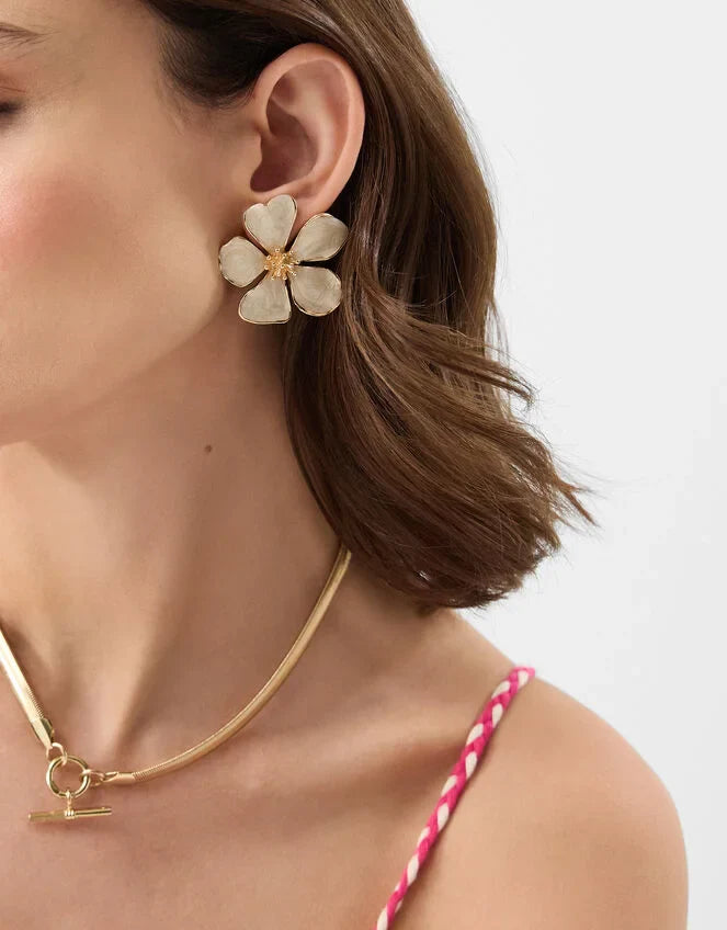 Flower Statement Stud Earrings