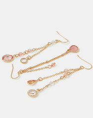 3-Pack Gem Chain Drop Earrings