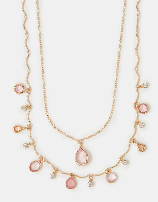 2-Pack Gemstone Pendant Necklaces
