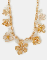 Statement Pearl Flower Necklace