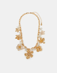 Statement Pearl Flower Necklace