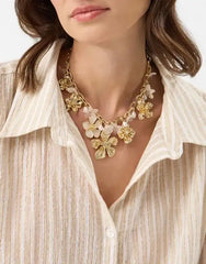 Statement Pearl Flower Necklace
