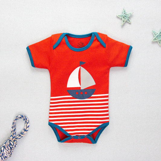 NAUTICA - Short Sleeve BodySuit (Stripe & Ship)