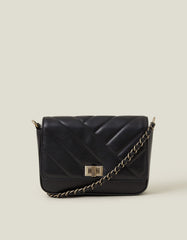 Chain Strap Faux Leather Cross-Body Bag