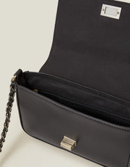 Chain Strap Faux Leather Cross-Body Bag