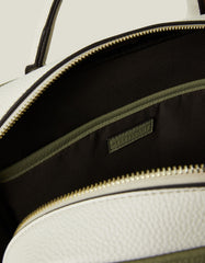 Two-Tone Top Handle Faux Leather Backpack