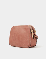 Double Zip Crossbody Bag Pink