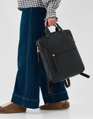Faux Leather Backpack Black