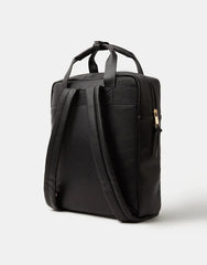 Faux Leather Backpack Black