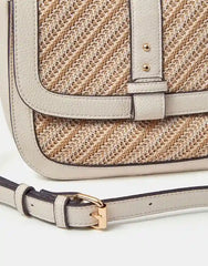 Woven Crossbody Bag Cream