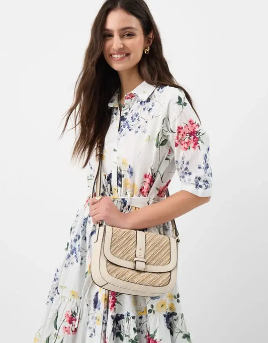Woven Crossbody Bag Cream