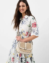 Woven Crossbody Bag Cream