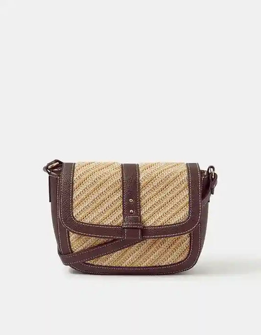 Woven Crossbody Bag Brown