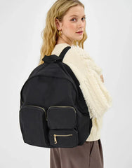 Multi-Pocket Nylon Backpack