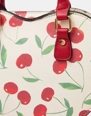 Cherry Print Heart Crossbody Bag