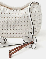 Woven Crossbody Bag White