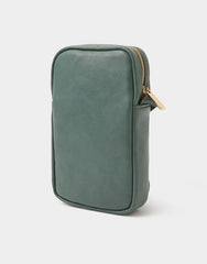 Faux Leather Crossbody Phone Bag Teal