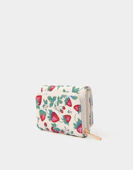Strawberry Print Tri Fold Purse