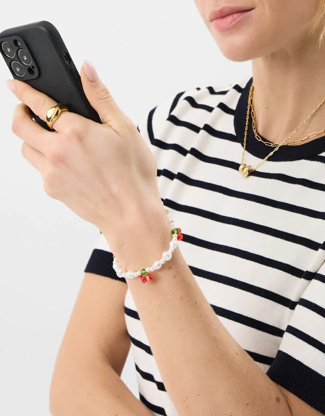 Cherry Pearl Phone Charm