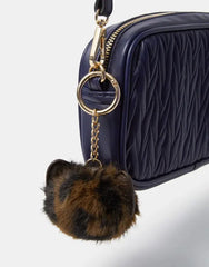 Animal Print Pom Bag Charm