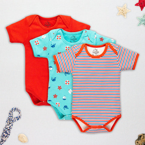 Colorful Short Sleeves bodysuit Pack of 3 | Suits & Sets | The nest clothing