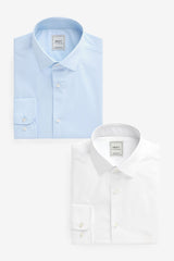 Regular Fit Single Cuff Easy Care Shirts 2 Pack
