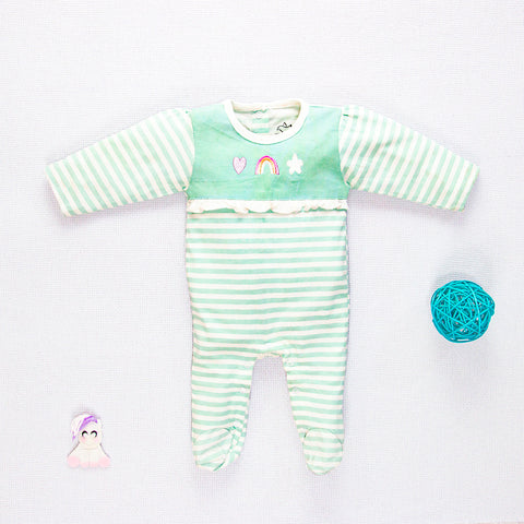 Lime Rainbows Sleeping Suit | Suits & Sets | The nest clothing