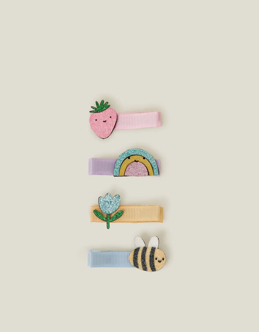 4-Pack Girls Spring Garden Salon Hair Clips