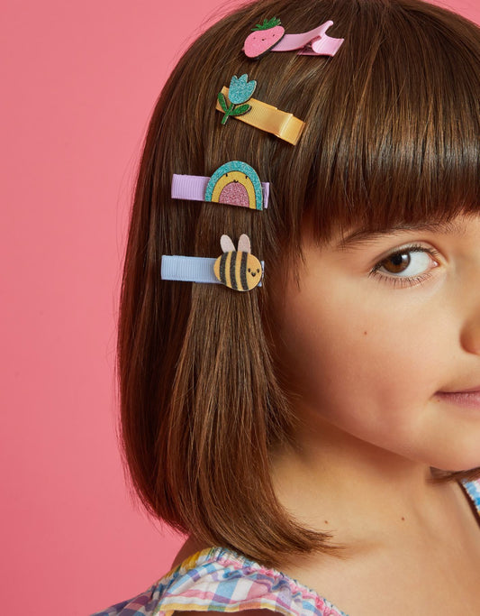 4-Pack Girls Spring Garden Salon Hair Clips