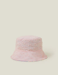 Girls Reversible Check Print Bucket Hat